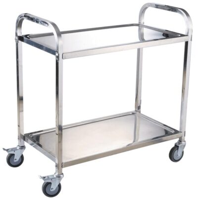 2 Tier Serving Trolley - Stainless Steel | Caterwize