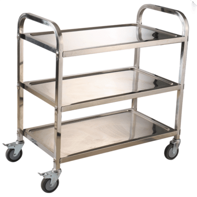 3 Tier Catering Trolley - Lightweight Stainless Steel -